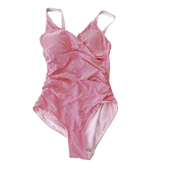 Sea Level Positano Stripe Cross Front One Piece Swimsuit Size 4 NWT - Picture 4 of 9